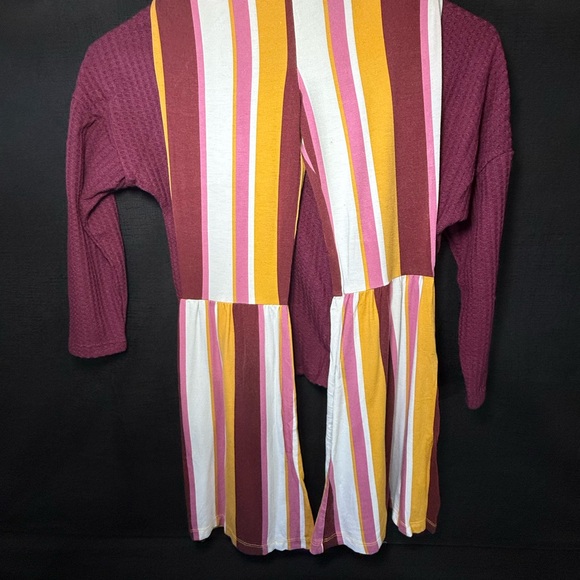 art class Raspberry Waffle-Knit Cardigan - Picture 3 of 5